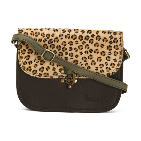 SORUKA Leather Tilly Animal Print Crossbody - Picture 1 of 4